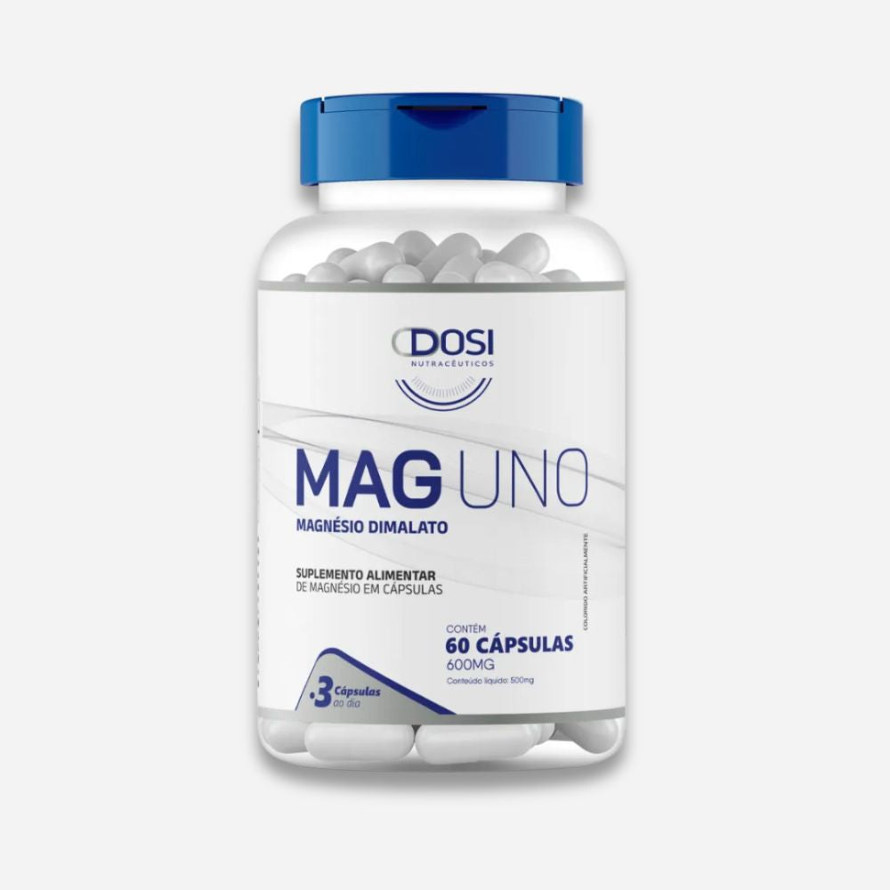 Mag Uno Magnésio Dimalato Dosi 60 cápsulas – Suplemento alimentar de magnésio para suporte muscular, ósseo e metabolismo energético