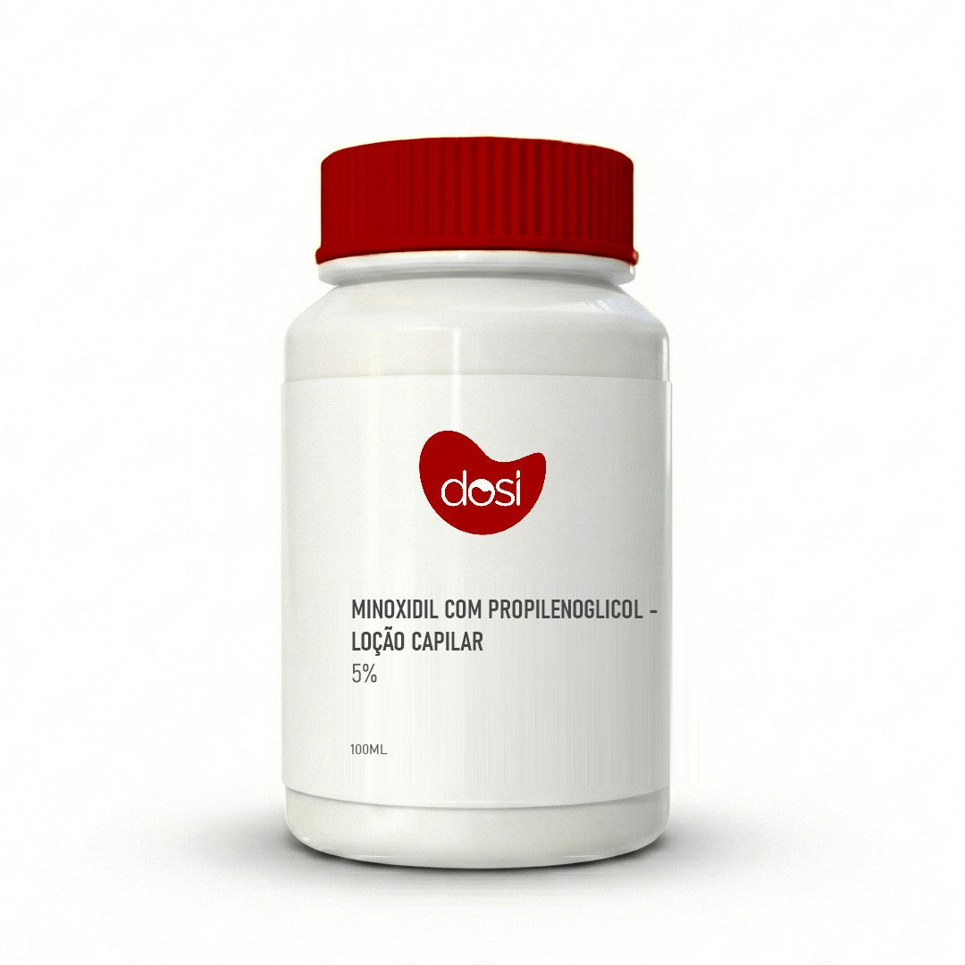 Minoxidil 5% Com Propilenoglicol 100mL - Loção Capilar