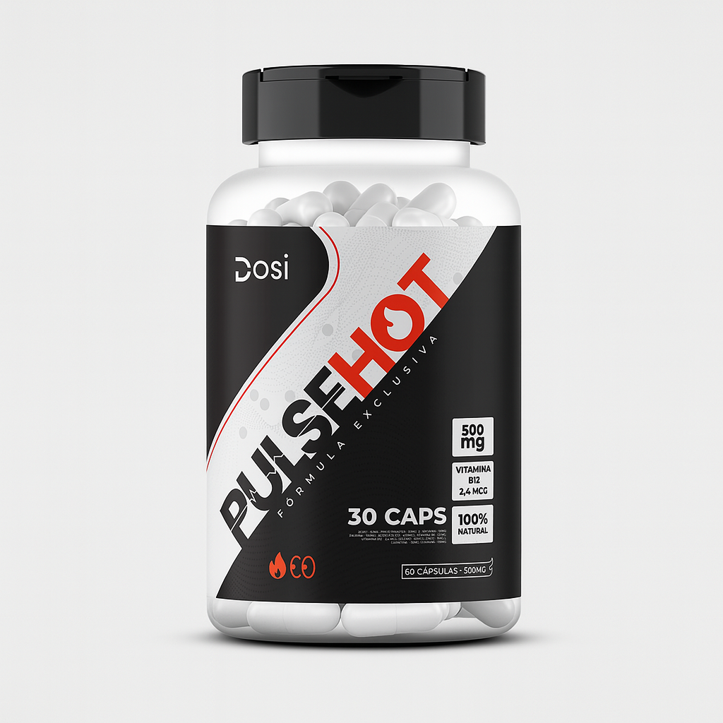 PulseHot Dosi 500mg 60 cápsulas – Suplemento natural para homens, com vitamina B12 para energia, foco e desempenho físico